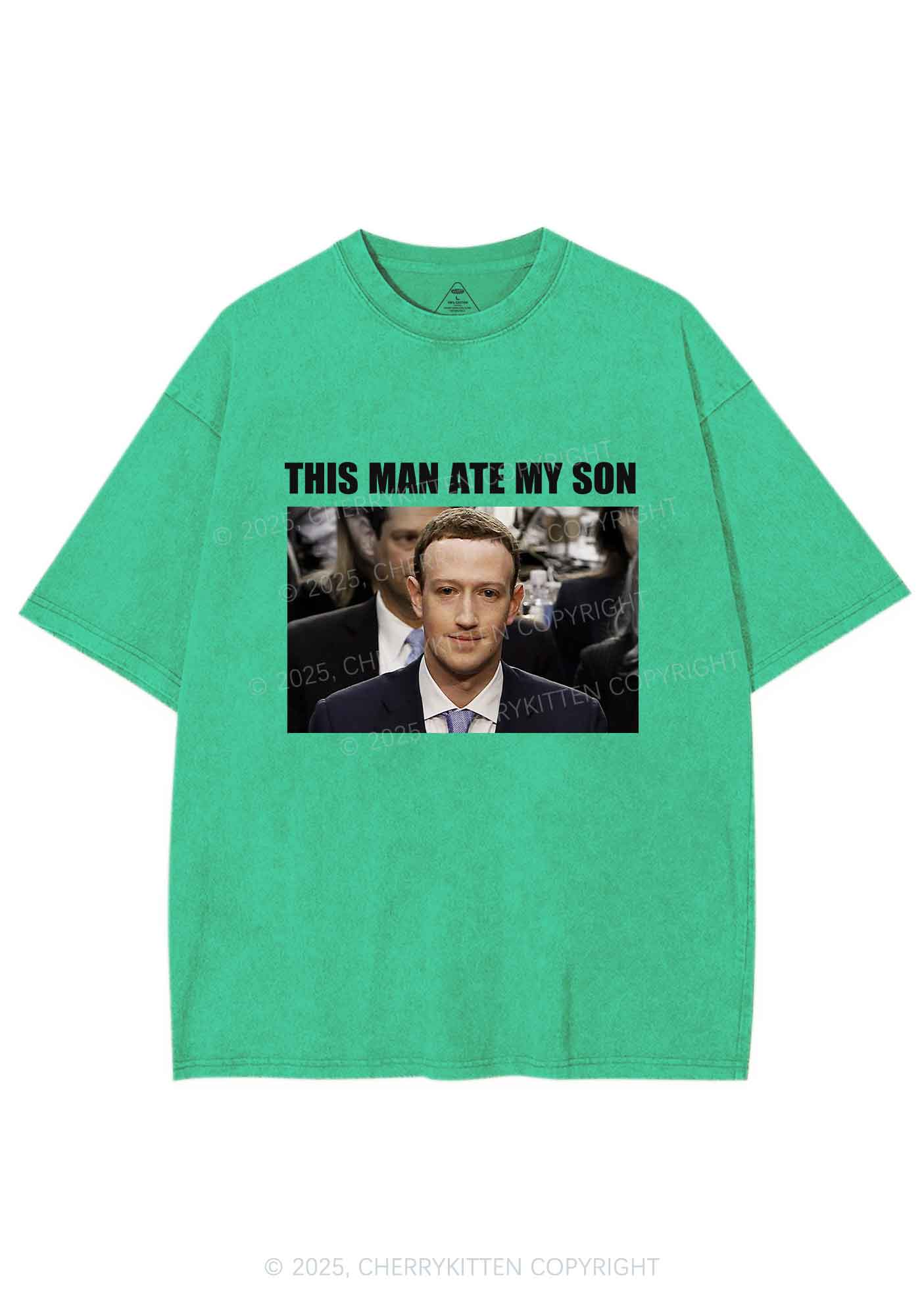 This Man Ate My Son Y2K Shirts Washed Tee Cherrykitten