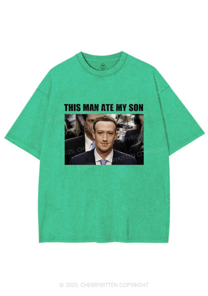 This Man Ate My Son Y2K Shirts Washed Tee Cherrykitten