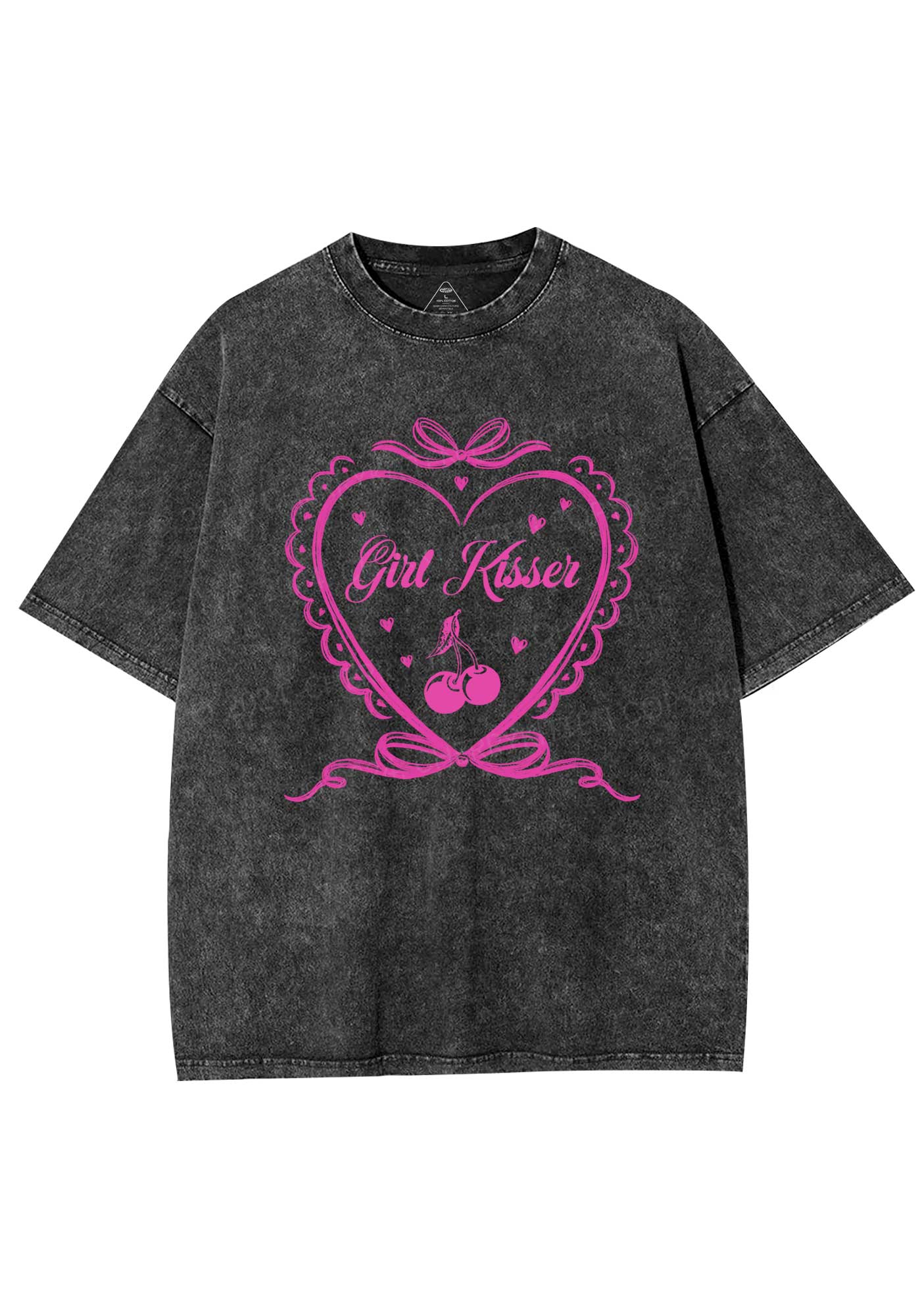 Girl Kisser Y2K Shirts Washed Tee Cherrykitten