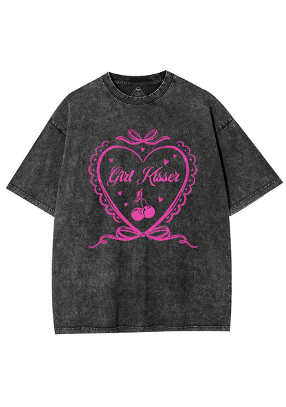 Girl Kisser Y2K Shirts Washed Tee Cherrykitten