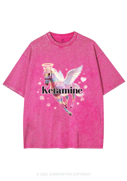Angel K Horse Valentine's Day Y2K Shirts Washed Tee Cherrykitten