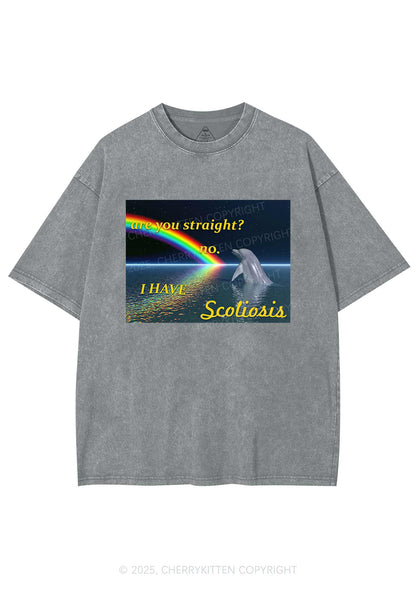 I Have Scoliosis Pride Y2K Shirts Washed Tee Cherrykitten