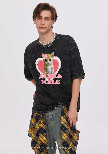 Alpha Male Kitten Y2K Washed Tee Cherrykitten