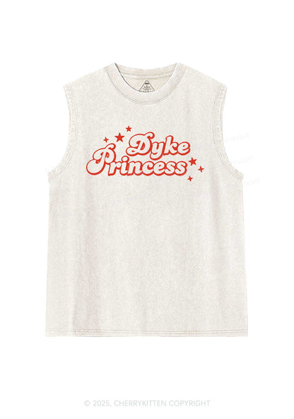 Dyke Princess Pride Y2K Washed Muscle Tank Cherrykitten