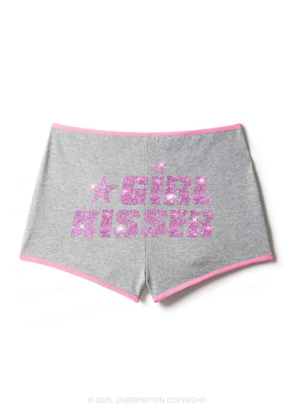Rhinestone Girl kisser Pride Y2K Booty Shorts Cherrykitten