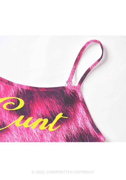 Pink Leopard Cxxt Y2K Mesh Cami Tank Cherrykitten