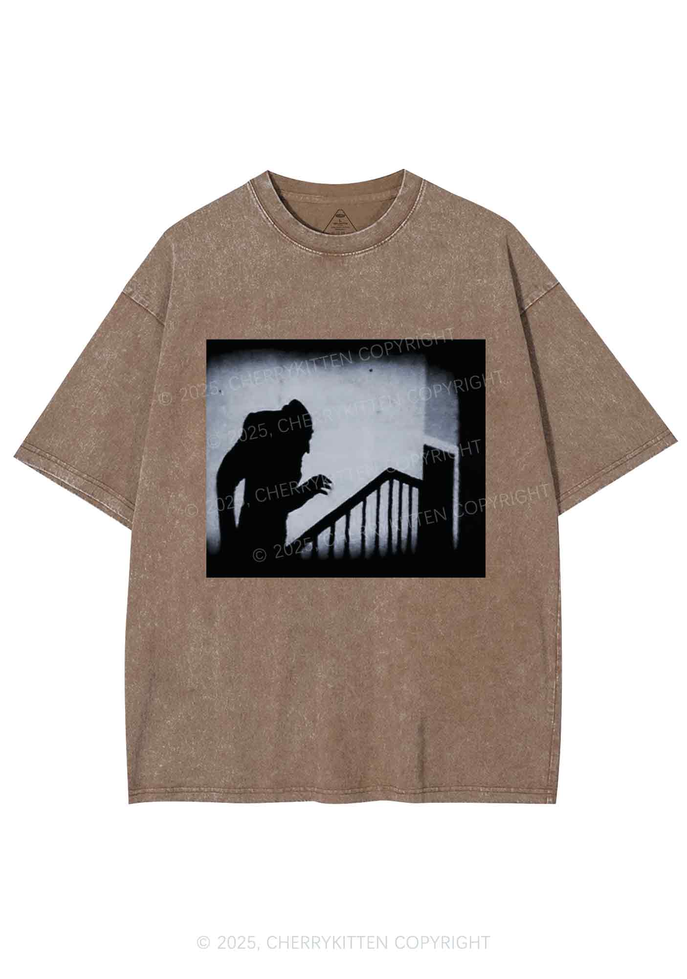 Halloween Stairs Intruder Y2K Shirts Washed Tee Cherrykitten