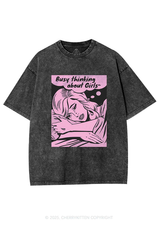 Busy Thinking About Girls Y2K Shirts Washed Tee Cherrykitten