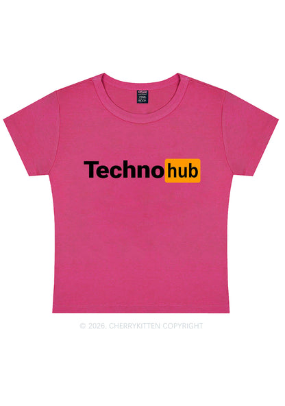 Techno Hub Y2K Baby Tee Cherrykitten