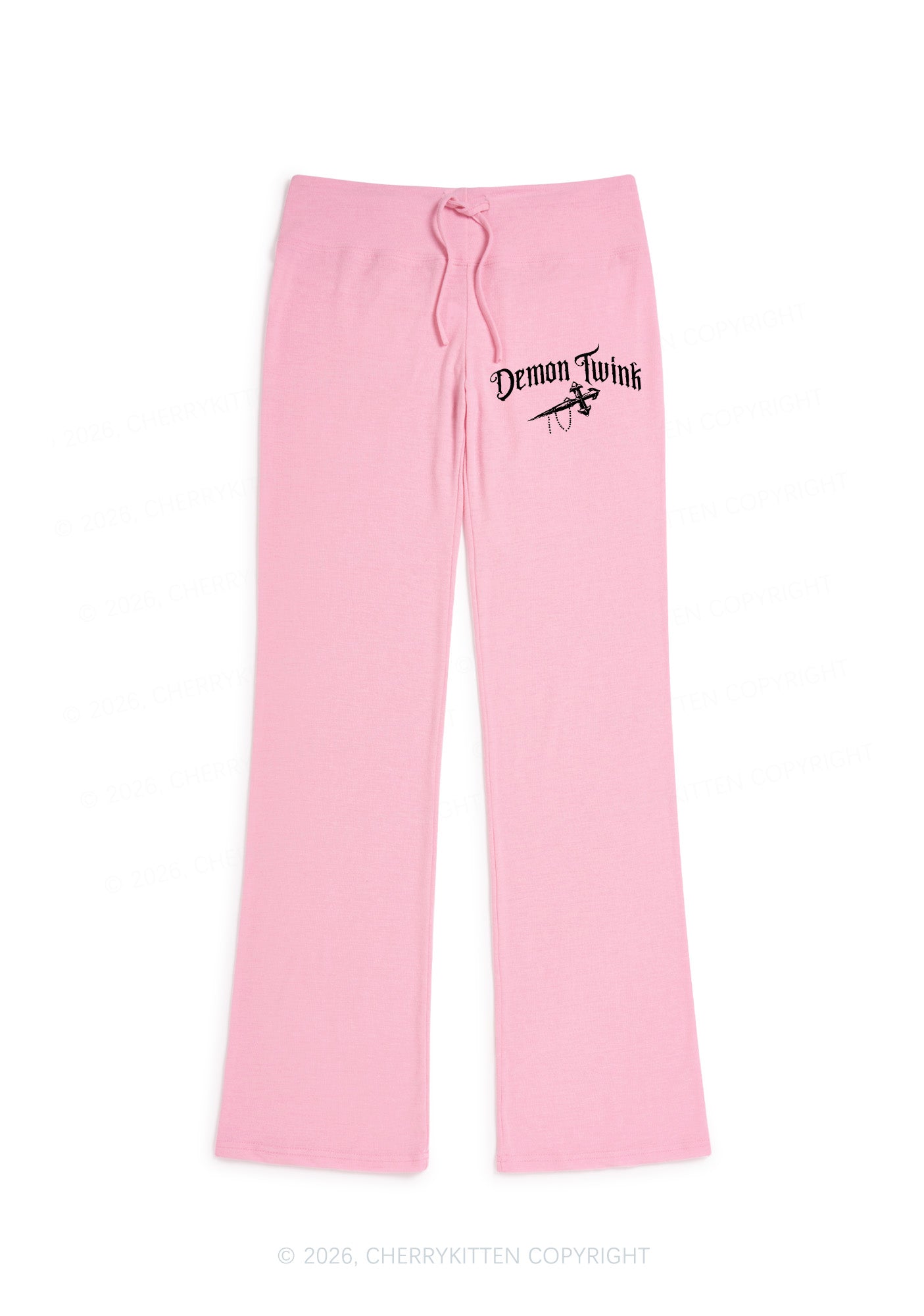 Demon Twink Pride Y2K Low Rise Drawstring Flare Pants Cherrykitten