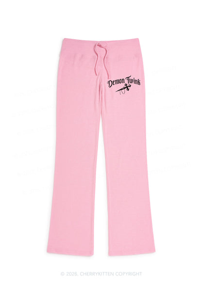 Demon Twink Pride Y2K Low Rise Drawstring Flare Pants Cherrykitten