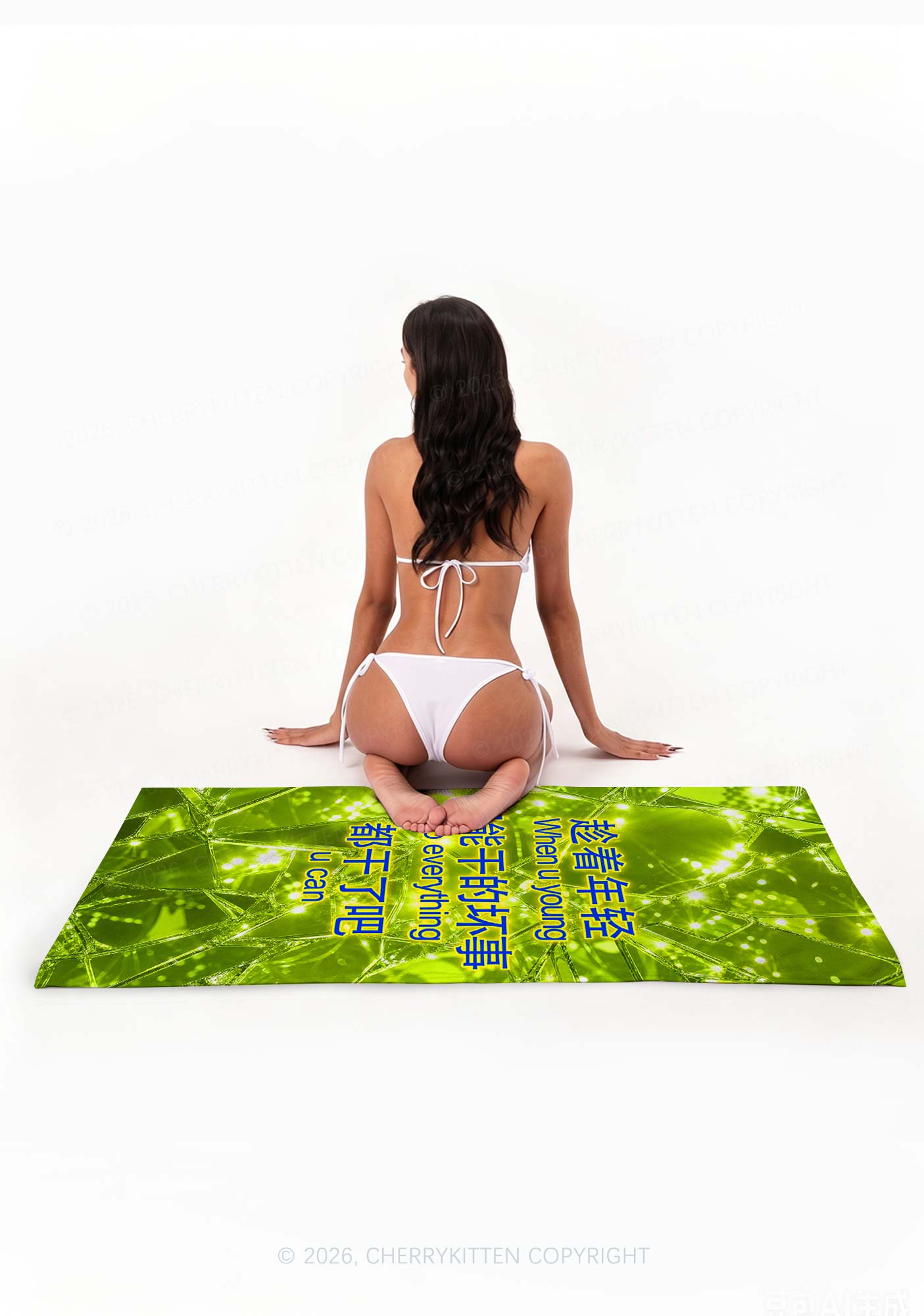Young Do Everything Y2K Beach Towel Cherrykitten