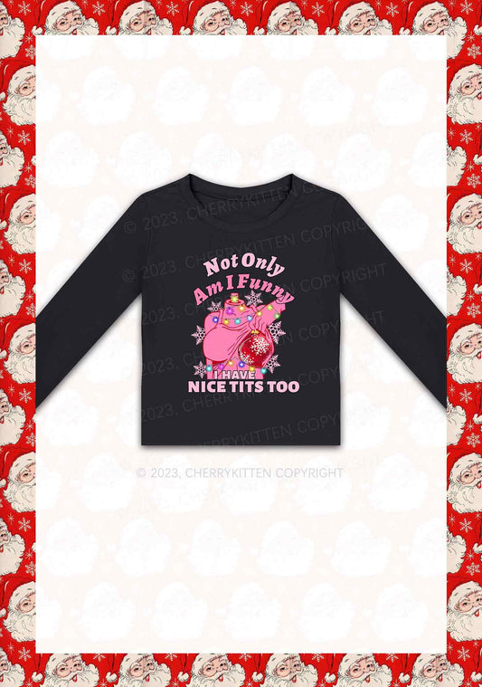 I Have Nice Dots Too Christmas Y2K Long Sleeve Crop Top Cherrykitten