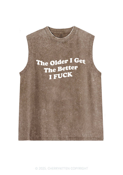 Older Get Better Fxxk Y2K Washed Muscle Tank Cherrykitten