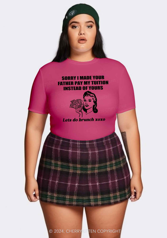 Curvy Let's Do Brunch Y2K Baby Tee Cherrykitten