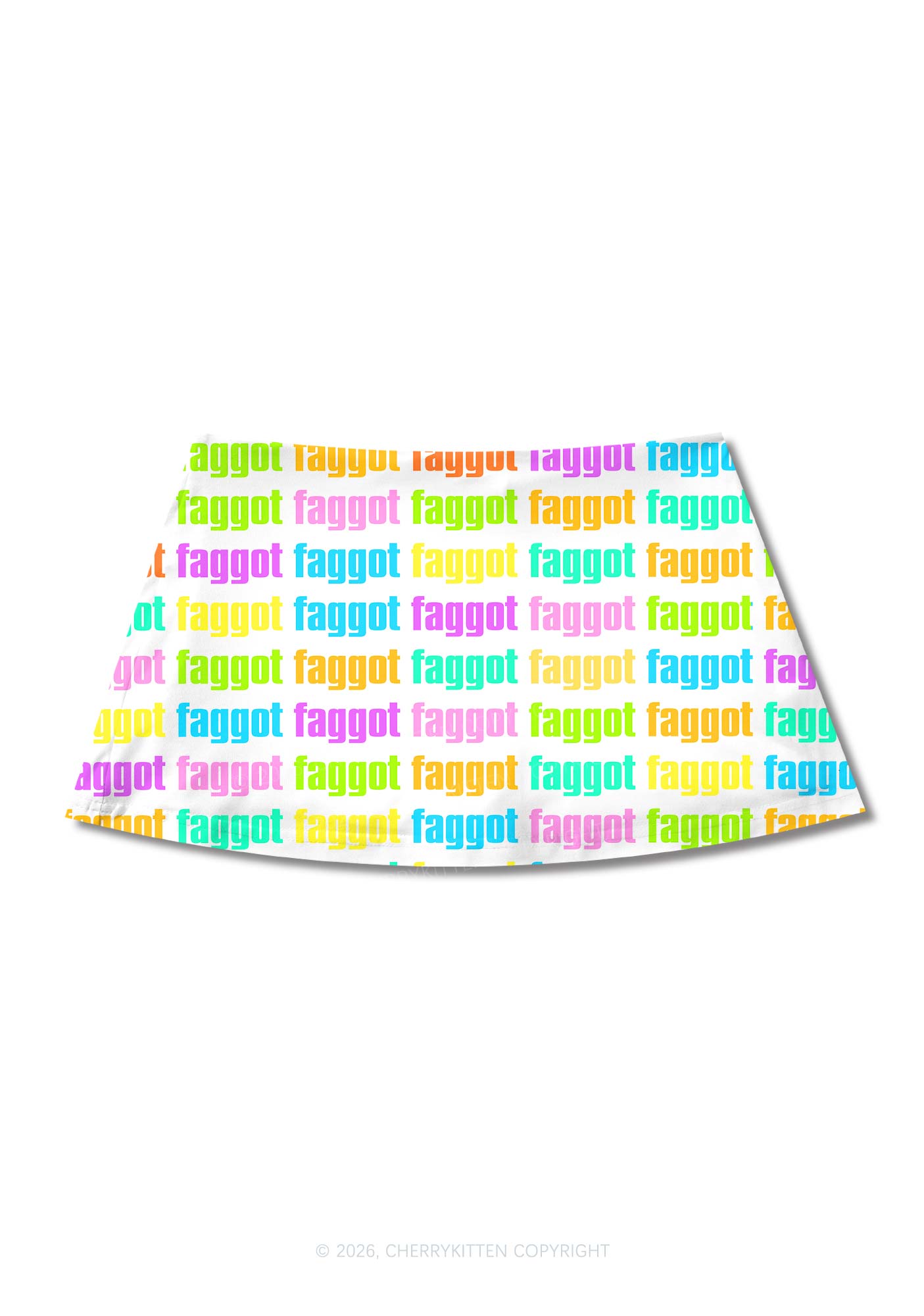 Rainbow Faggot Slogan Pride Y2K Print Mini Skirt Cherrykitten