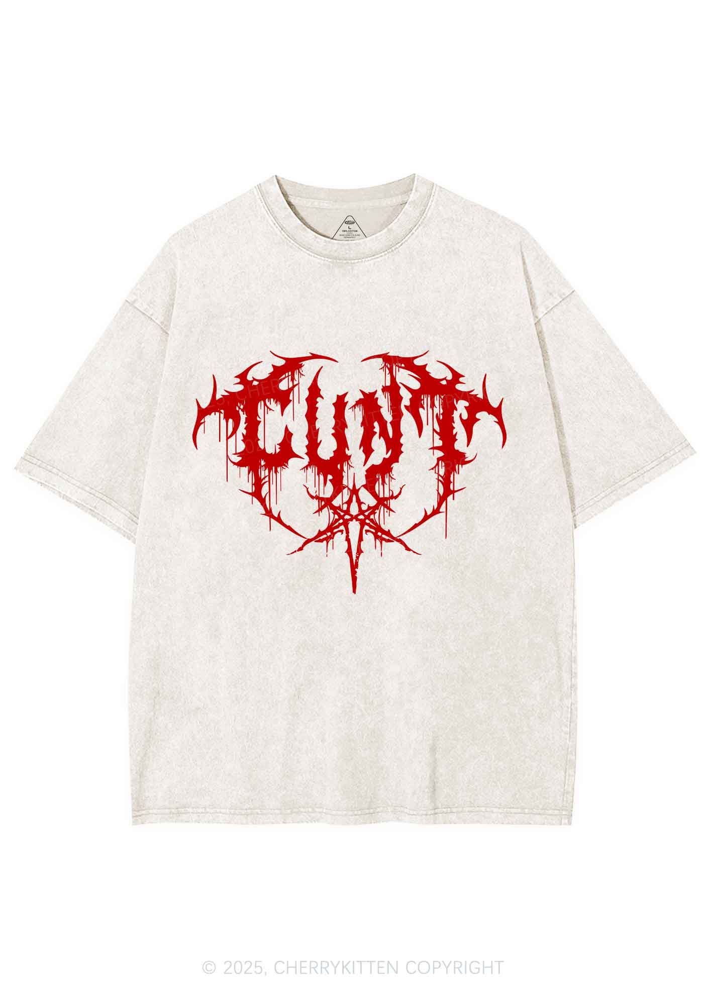 Halloween Punk Cxxt Y2K Shirts Washed Tee Cherrykitten