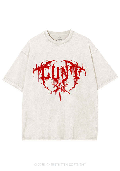 Halloween Punk Cxxt Y2K Shirts Washed Tee Cherrykitten