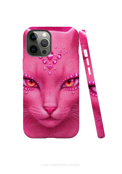 Pink Eyeshadow Cat Y2K Phone Case Cherrykitten