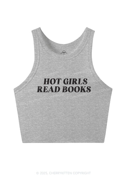 Hot Girls Read Books Y2K Crop Tank Top Cherrykitten