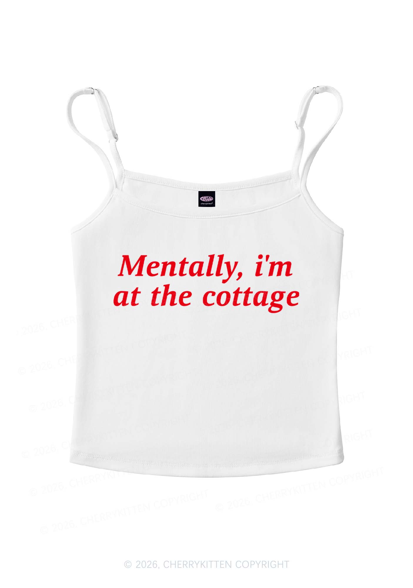 Mentally Im At The Cottage HR Y2K Spaghetti Strap Cami Cherrykitten