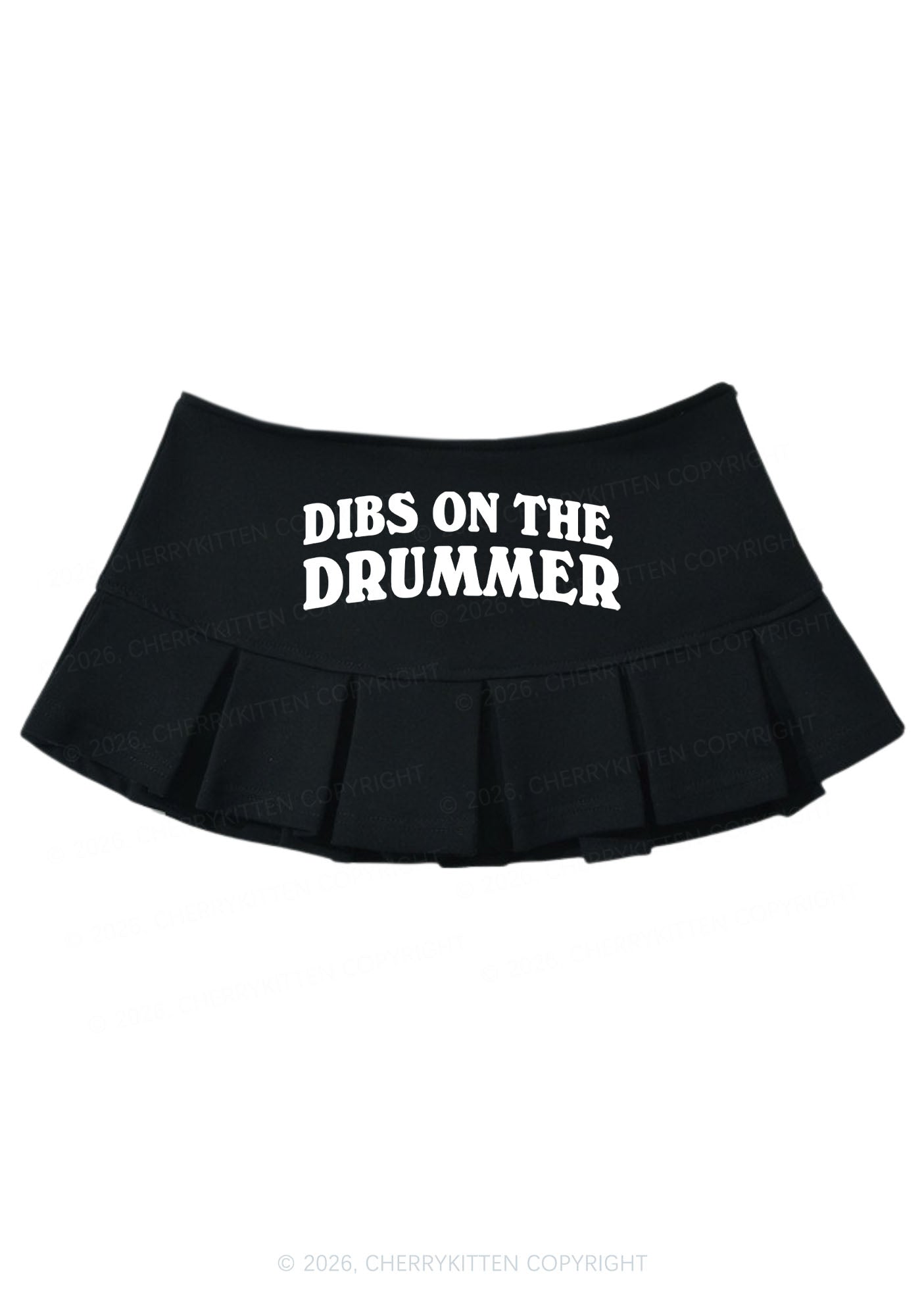 Dibs On The Drummer Y2K Mini Pleated Skirts Cherrykitten