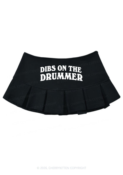 Dibs On The Drummer Y2K Mini Pleated Skirts Cherrykitten