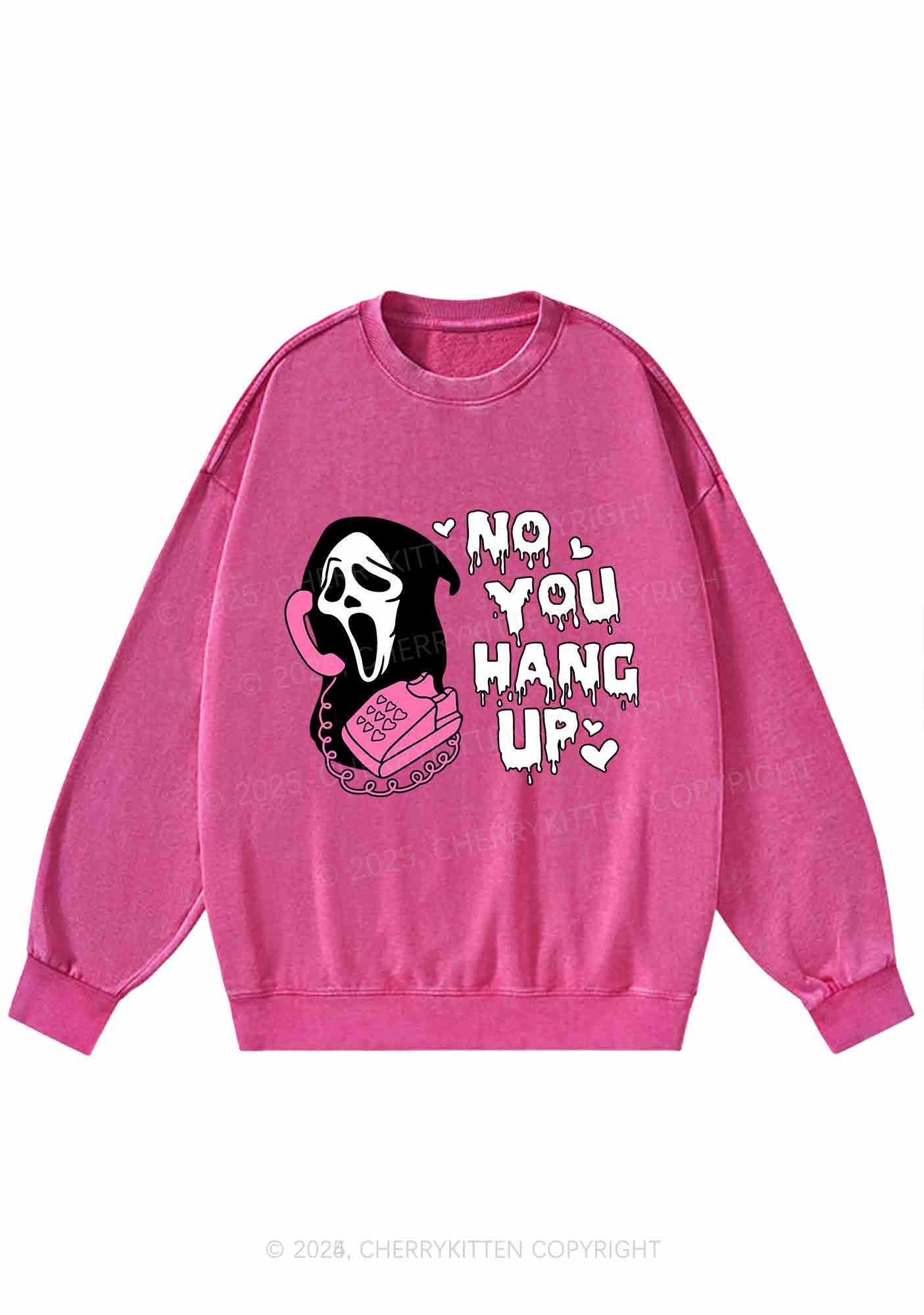 Halloween No You Hang Up Y2K Washed Sweatshirts Cherrykitten