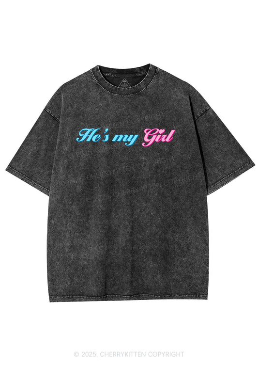He Is My Girl Pride Y2K Shirts Washed Tee Cherrykitten