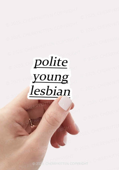 Polite Young Lesbian Pride 1Pc Y2K Sticker Cherrykitten