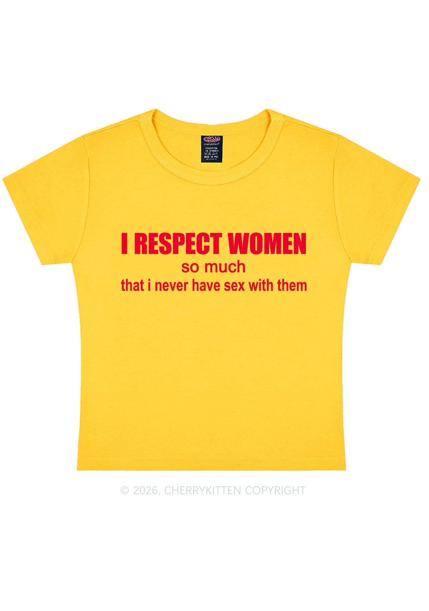 I Respect Women Pride Y2K Baby Tee Cherrykitten