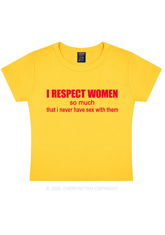 I Respect Women Pride Y2K Baby Tee Cherrykitten