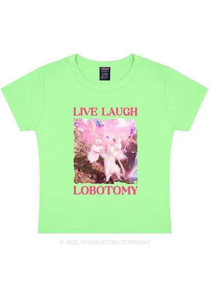 Live Laugh Lobotomy Rats Y2K Baby Tee Cherrykitten Art by OhStuffinell Taxidermy