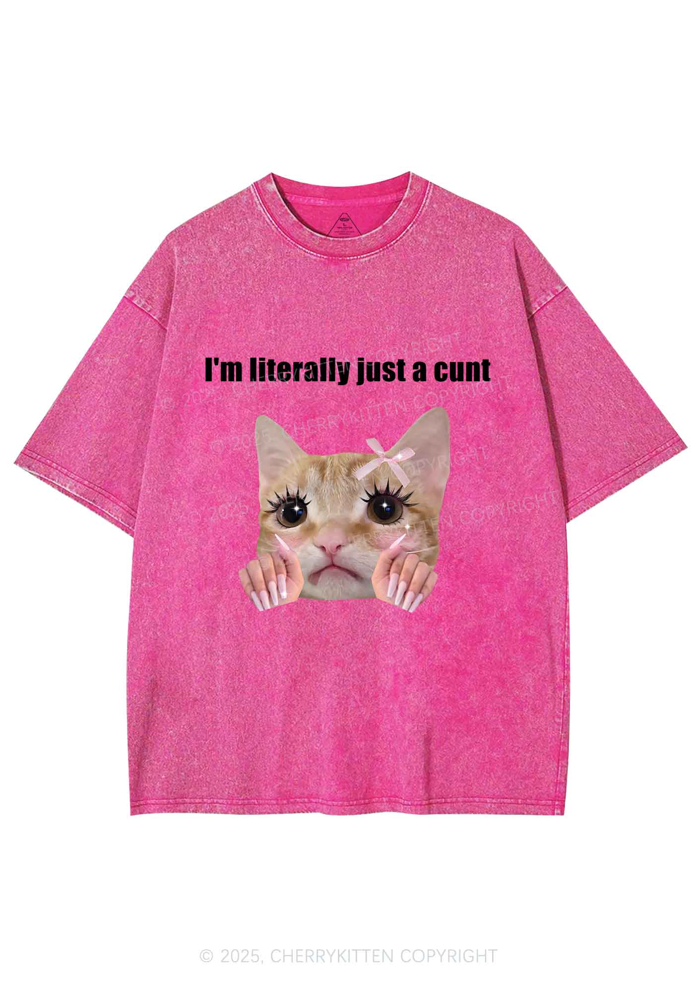 Im Literally Cxxt Y2K Shirts Washed Tee Cherrykitten