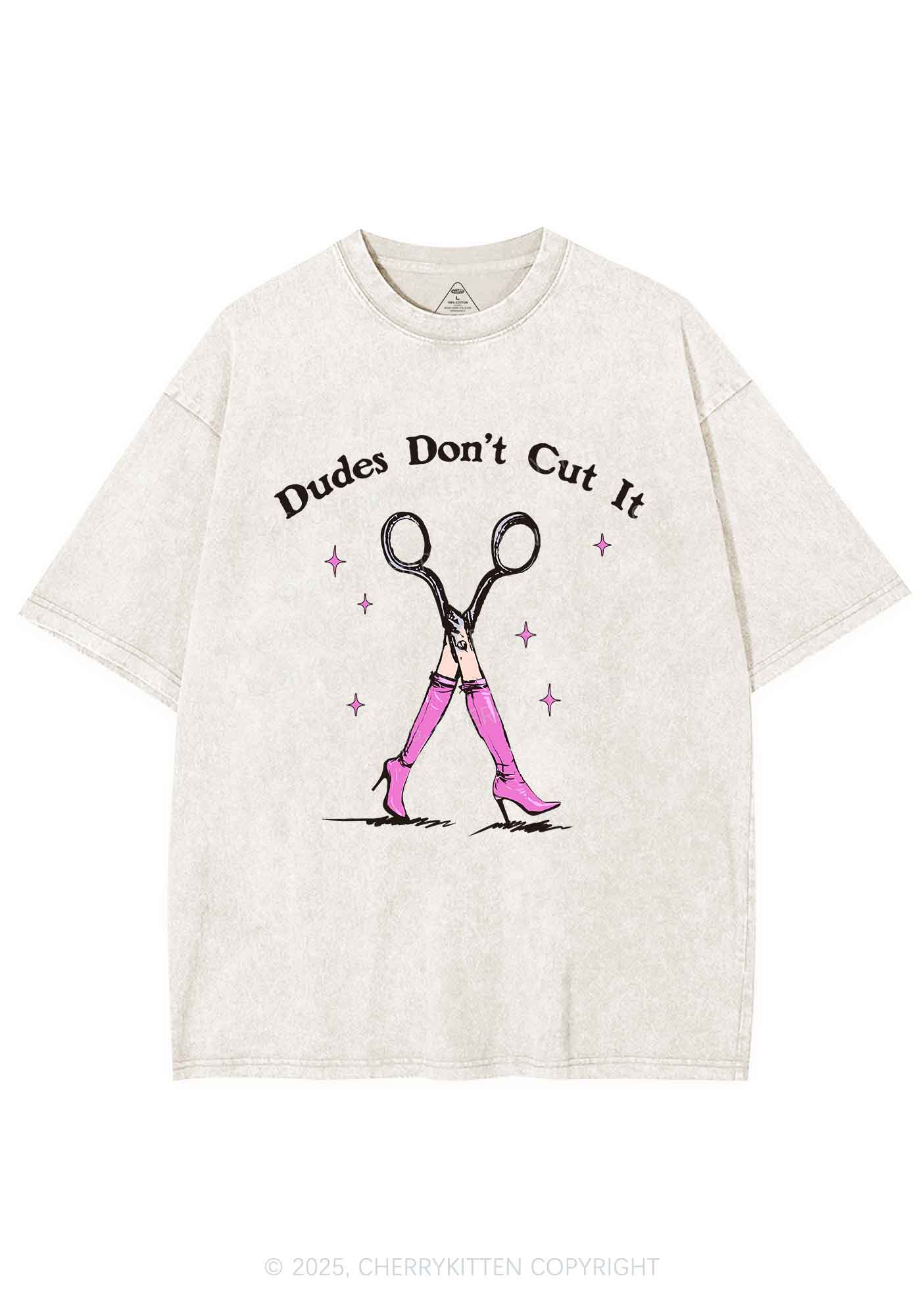 Dudes Dont Cut It Y2K Shirts Washed Tee Cherrykitten