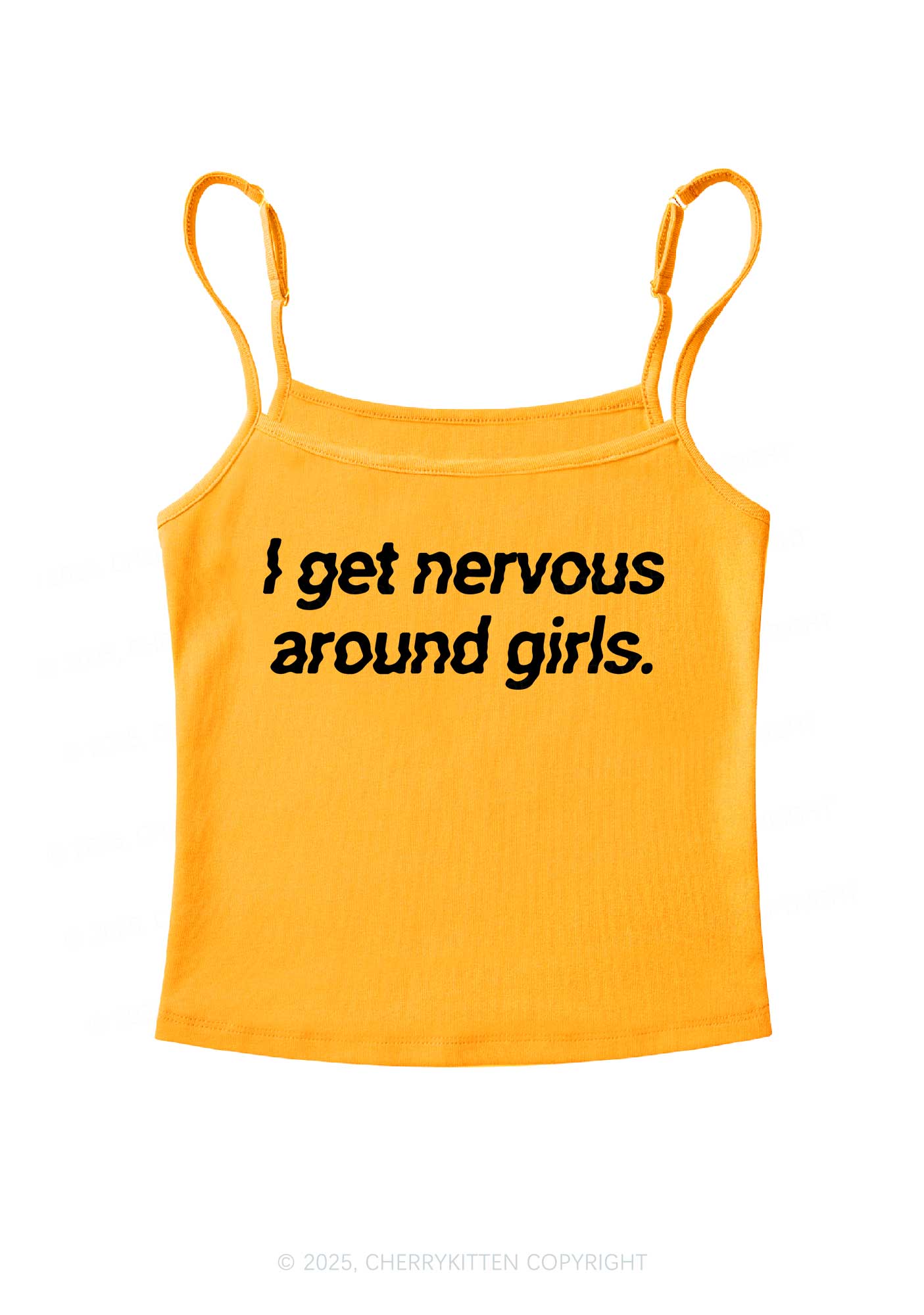 Get Nervous Around Girls Y2K Spaghetti Strap Cami Cherrykitten