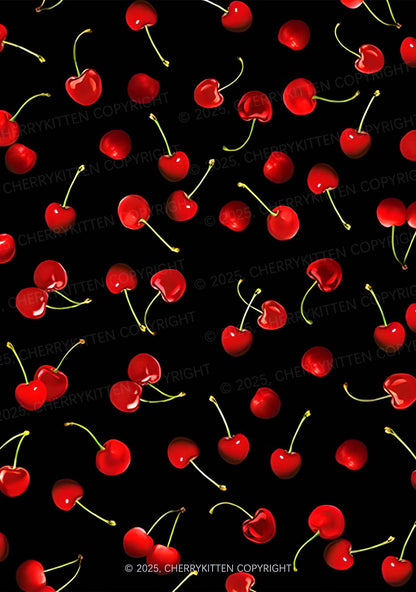 Black Cherry Valentine's Day Y2K Print Couples Thong Set Cherrykitten