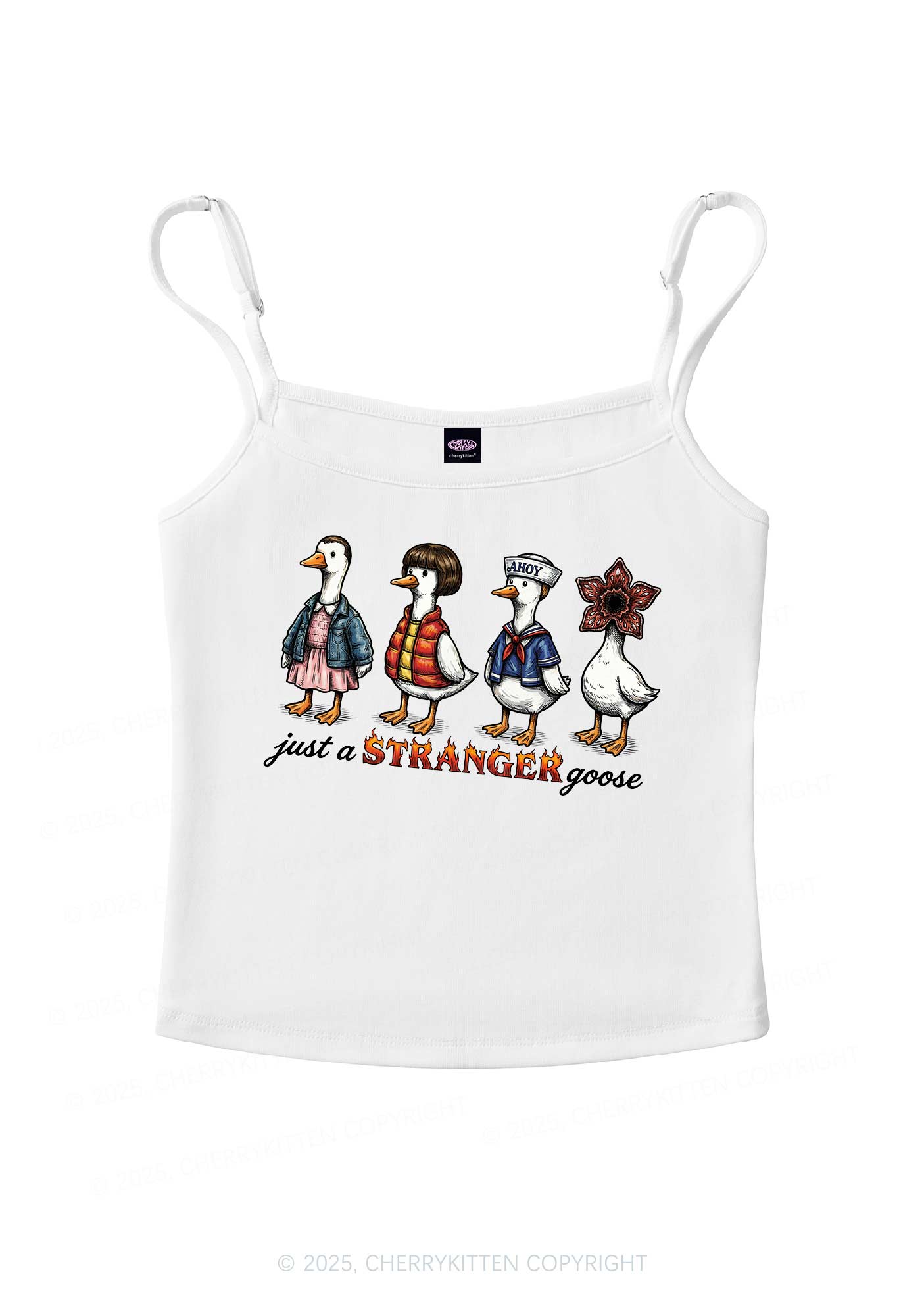 Just A Stranger Goose Y2K Spaghetti Strap Cami Cherrykitten