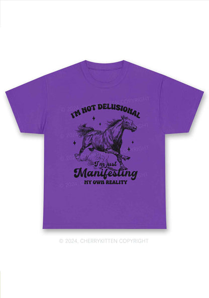 Not Delusional Just Manifesting Y2K Chunky Shirt Cherrykitten