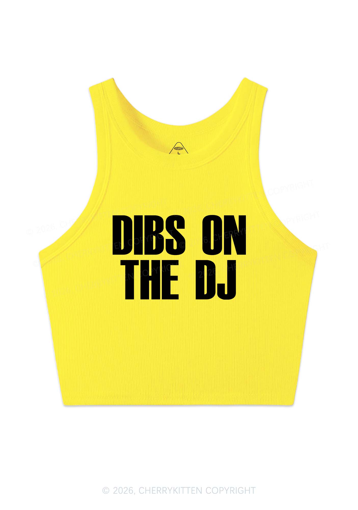 Dibs On The DJ Y2K Crop Tank Top Cherrykitten