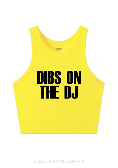 Dibs On The DJ Y2K Crop Tank Top Cherrykitten