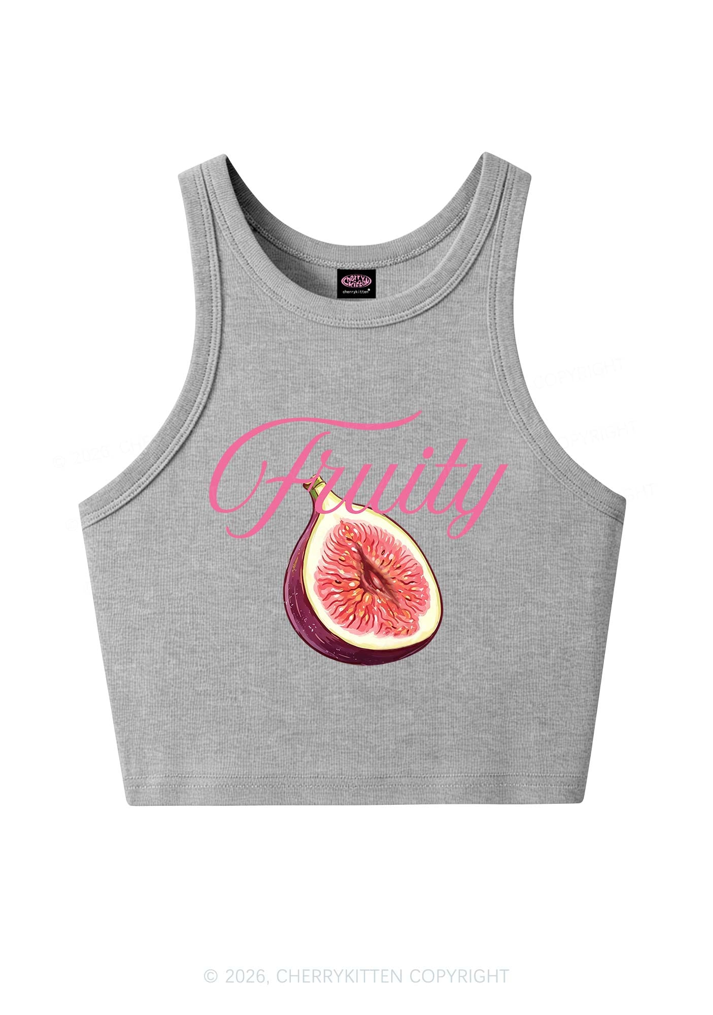 Fruity Fig Pride Y2K Crop Tank Top Cherrykitten