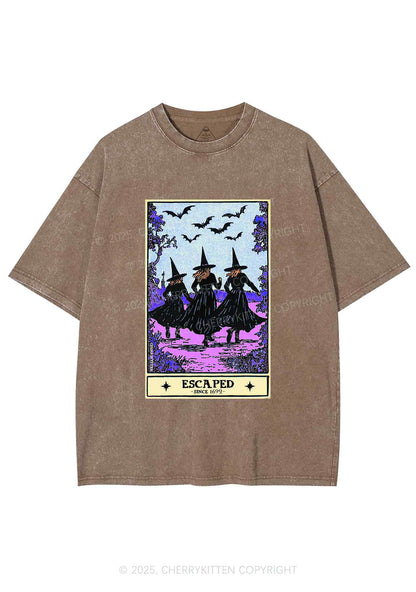 Halloween Escaped Witch Y2K Shirts Washed Tee Cherrykitten