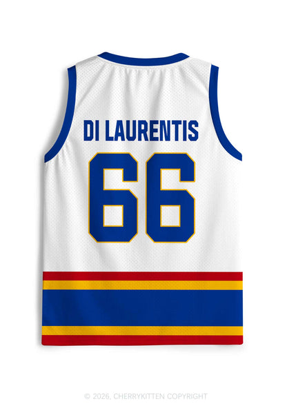 Retro White Hockey Team DL Y2K Sport Jersey Tank Cherrykitten