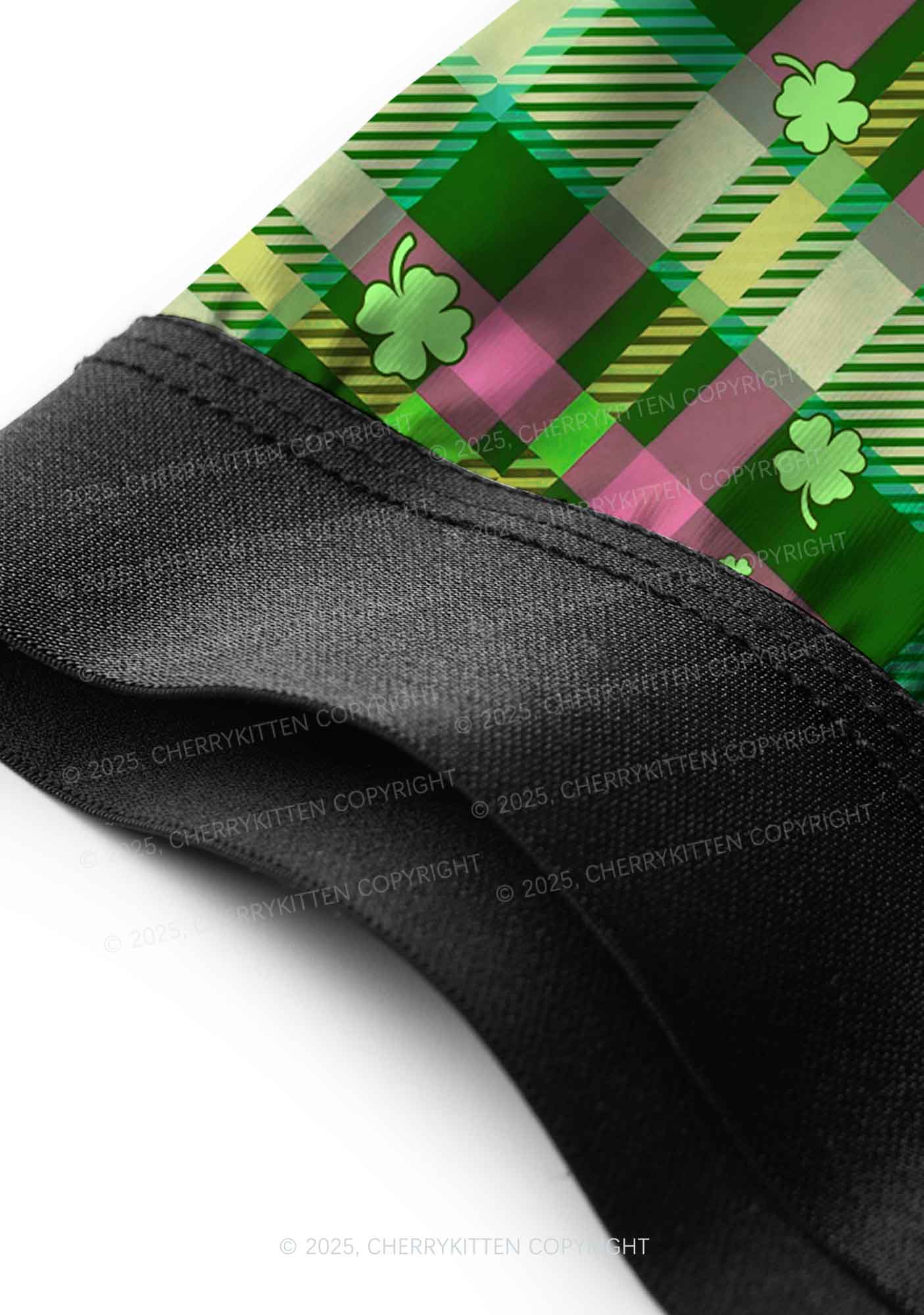 Four Leaf Clover Plaid St Patricks Y2K Print Men Boxer Briefs Cherrykitten