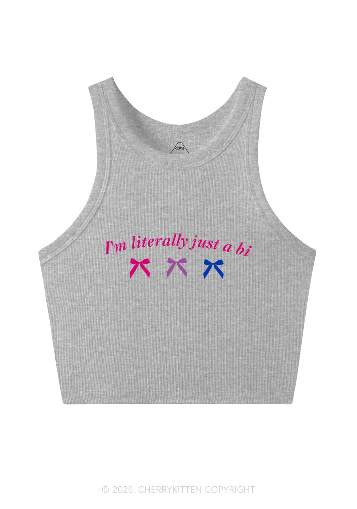 Im Literally Just A Bi Pride Y2K Crop Tank Top Cherrykitten