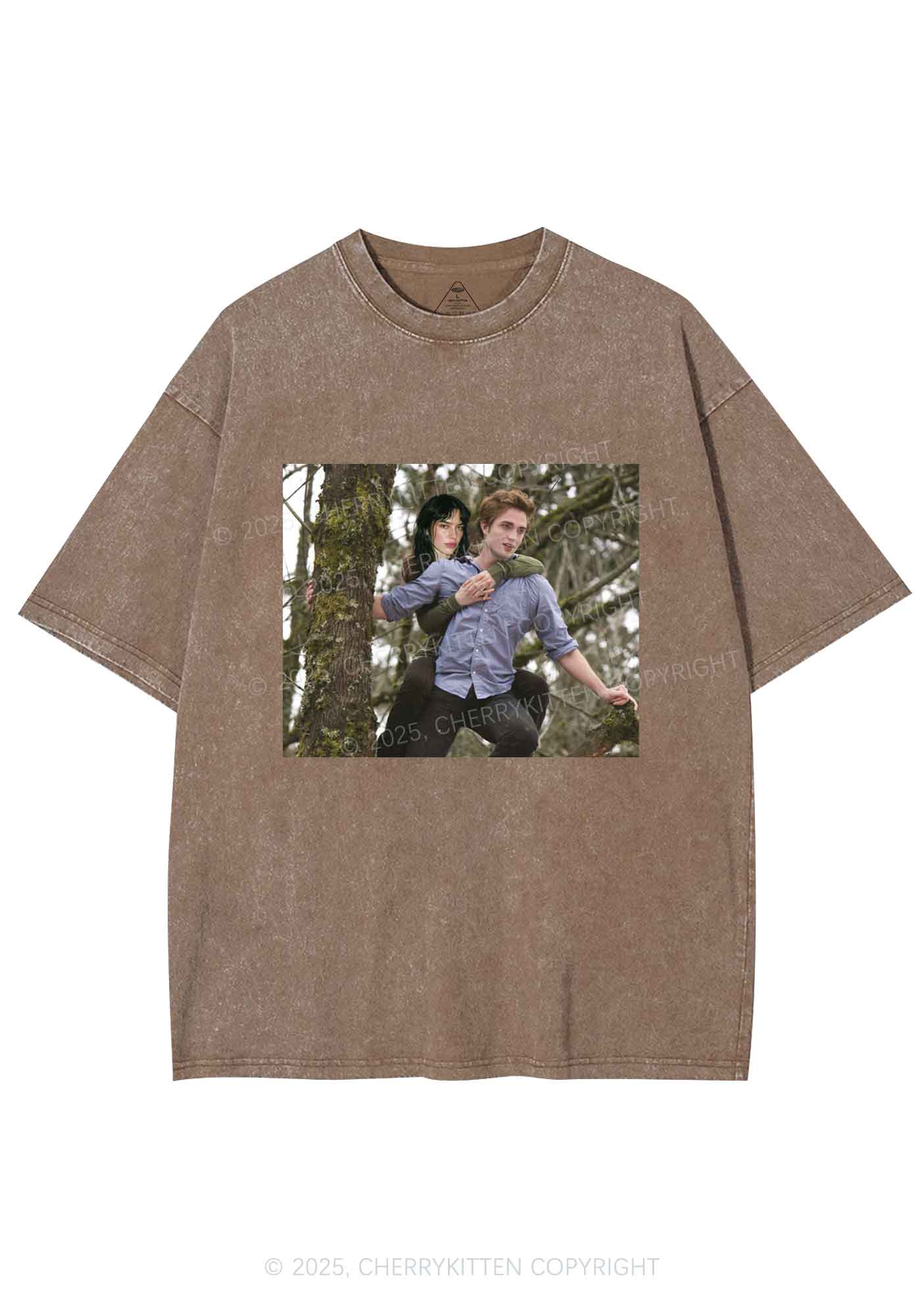 Custom Face Y2K Shirts Washed Tee Cherrykitten