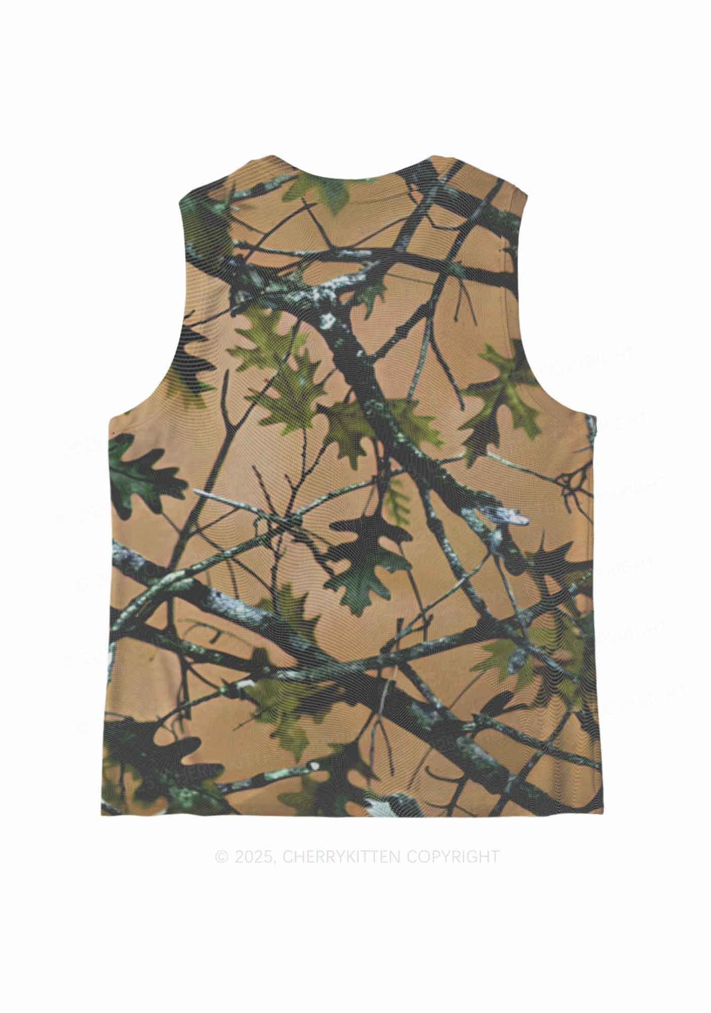 Branches Camouflage Y2K Mesh Muscle Tank Cherrykitten