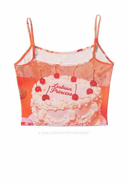 Coral Lesbian Princess Cake Pride Y2K Mesh Cami Tank Cherrykitten