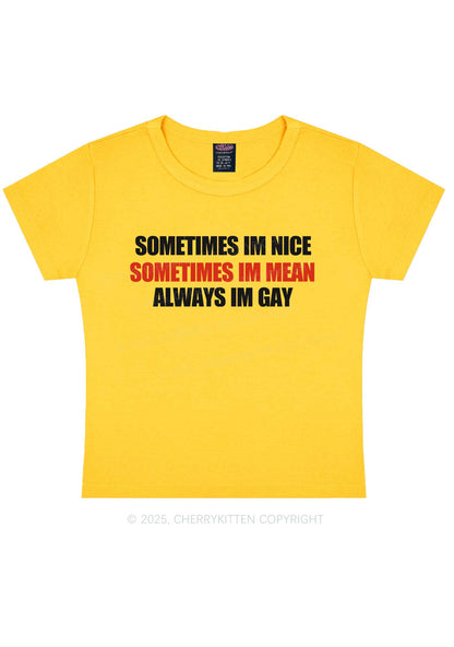 Sometimes Im Mean Y2K Baby Tee Cherrykitten
